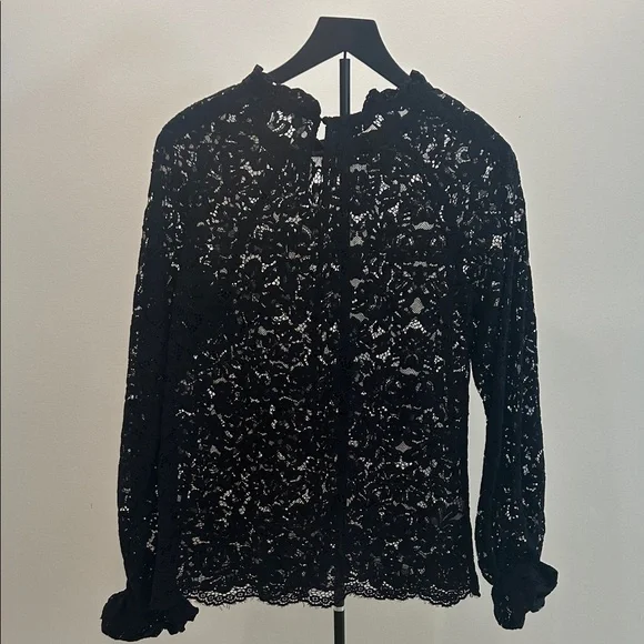 Hill House Black Lace Blouse- size medium - Picture 4 of 5